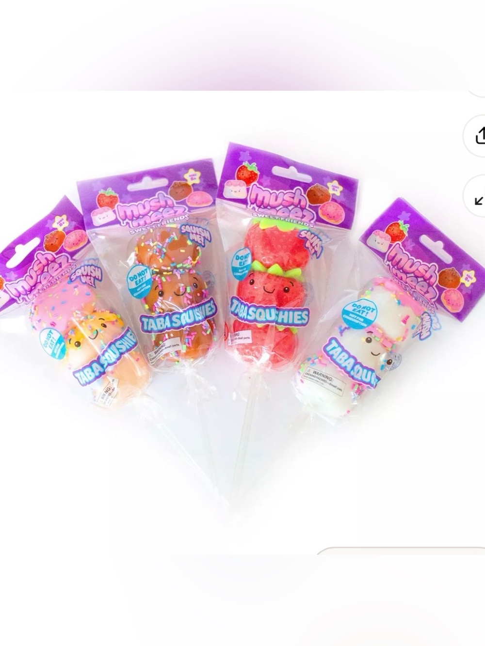 MushMeez Sweet Friends Squishies Squishy Sensory Toy Kids - Includes all 4 - NEW